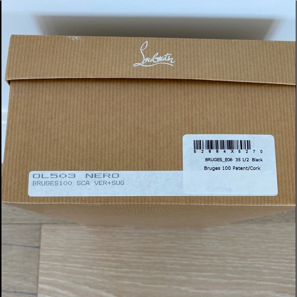CHRISTIAN LOUBOUTIN Bruges Black Patent Cork 5.5 - Picture 6 of 11